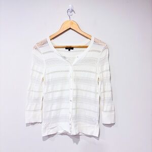 RW&CO. White mesh cardigan